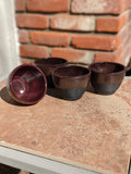 3-D Printed Black Clay Tea Cups set of 4- Plum