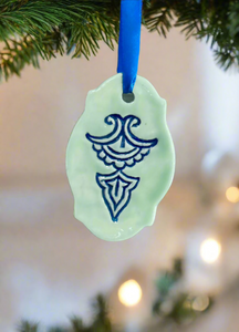 Porcelain Ornament- Aqua Mehndi