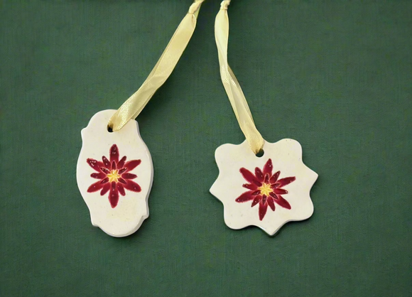 Porcelain Ornament- Poinsettia