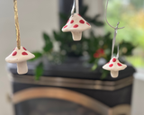 Porcelain Mushroom Ornament- Red Spotted