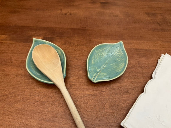 Pressed Leaf Dish- Aqua