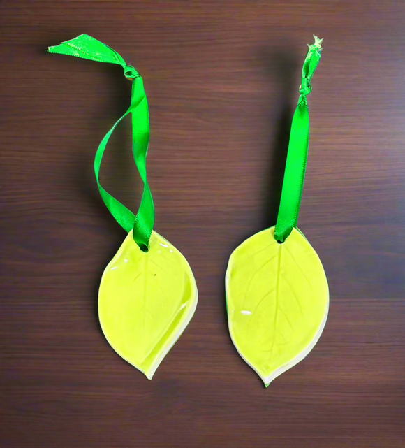 Pressed Leaf Ornament - Chartreuse