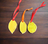 Pressed Leaf Ornament - Yellow