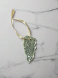 Pressed Leaf Ornament - Iridescent Green Fern