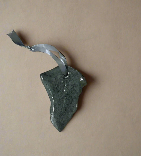 Pressed Leaf Ornament - Slate