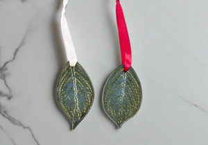 Pressed Leaf Ornament - Seaweed Green