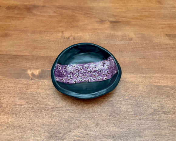 Trinket Dish- Purple Stars