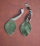 Pressed Leaf Ornament -Iridescent Green