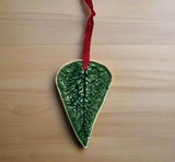 Pressed Leaf Ornament - Forest Green