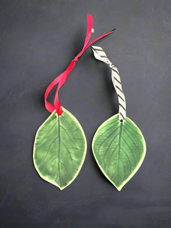 Pressed Leaf Ornament - Forest Green