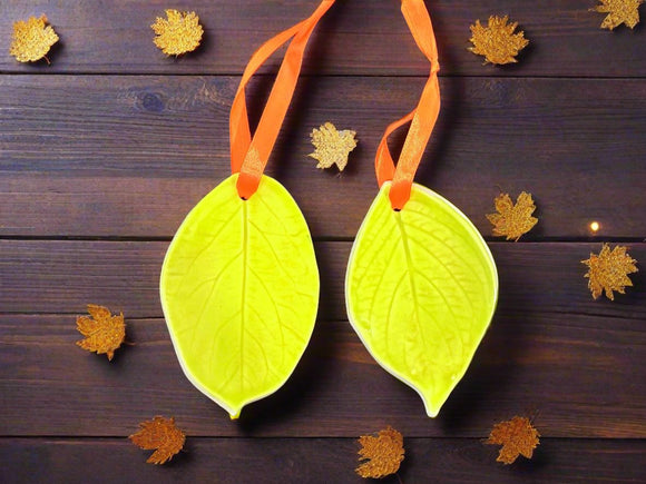 Pressed Leaf Ornament - Yellow