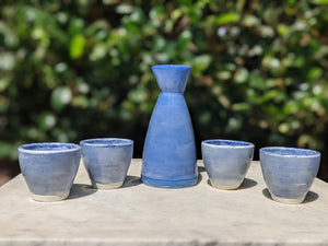 Sake Set, Blue Stain